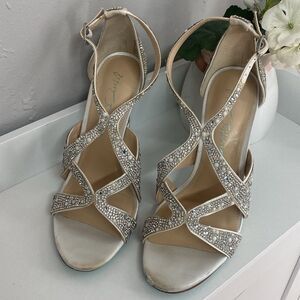 Betsey Johnson Silver Strappy Heels